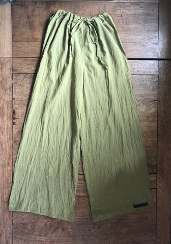 Lime organic fair trade cotton women’s long trousers (34”)