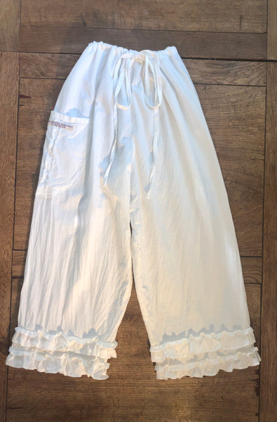 Warm white organic cotton women’s victorian style long bloomers (all sizes)