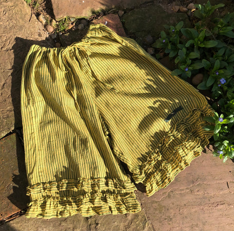 Citrus stripe Indian handloom khadi cotton women’s bloomers (44”)