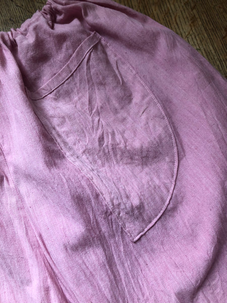 Rose pink organic fairtrade cotton women’s long bloomers (46”)
