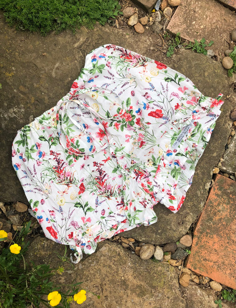 Wildflower print cotton lawn women’s short bloomers (38”)