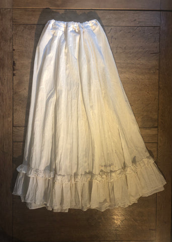 Unbleached organic batiste cotton women’s petticoat skirt (all sizes)