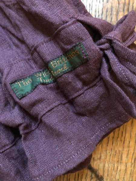 Damson wine linen women’s long bloomers (38”)