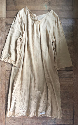 Ochre cotton voile women’s chemise under dress (46” bust)