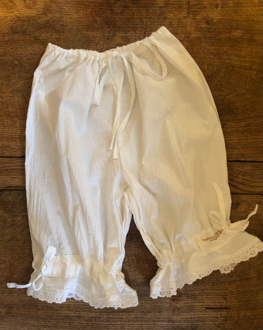 White organic cotton women’s short bloomers (36”)