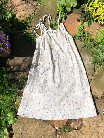 Wild flowers on stone cotton women’s pinafore dress (36” bust)