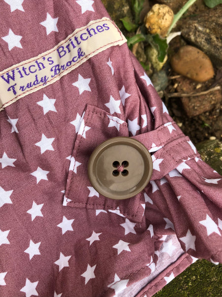 Mulberry with stars cotton mid length women’s bloomers (38”)