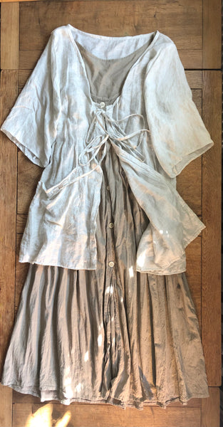 Limestone cotton blend women’s baggy artists jacket (48” bust)