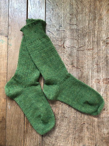 Moss green 100% wool everyday socks (3-5).