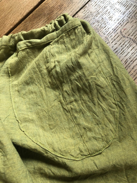Lime organic fairtrade cotton women’s short bloomers (36”)