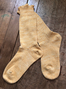 Custard yellow 100% wool everyday socks (4-6)