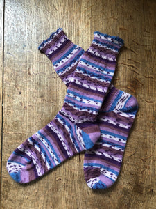 Mulberry stripe wool blend everyday socks (4-6)