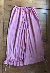 Rose pink organic fairtrade cotton women’s long bloomers (46”)