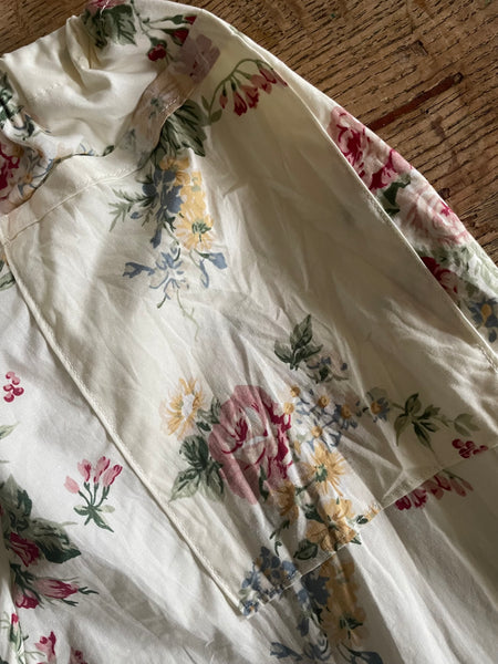 Floral bouquet on cream cotton women’s long Victorian style bloomers (38”)
