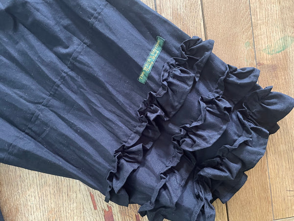 Black organic cotton poplin women’s long Victorian style bloomers (42”)