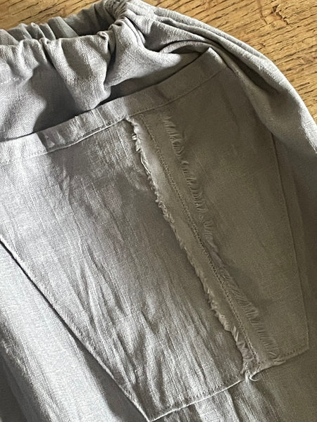 Dove grey linen women’s long Victorian style bloomers 43”)