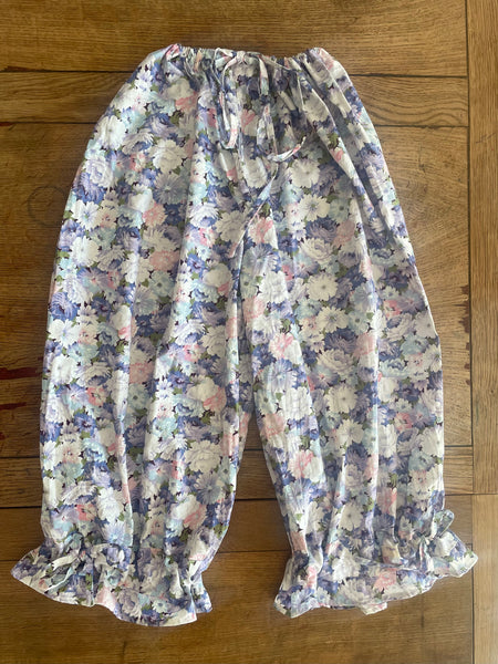Mauve pastel floral cotton women’s long bloomers (46”)
