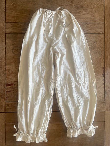 Unbleached organic cotton poplin women’s long bloomers (36”)