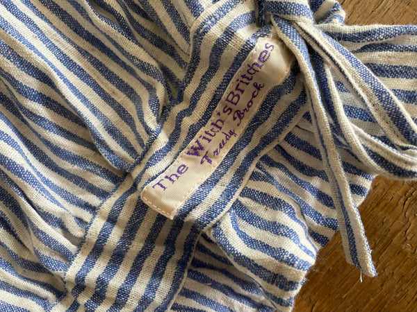 Blue stripe Indian handloom khadi cotton long bloomers (44”)