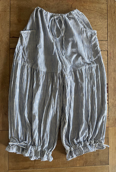 Blue stripe Indian khadi handloom cotton women’s baggy bloomers (48”)