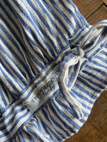 Blue stripe Indian khadi handloom cotton women’s baggy bloomers (48”)