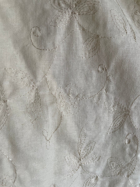 Magnolia embroidered linen look women’s lined and hooded cloak
