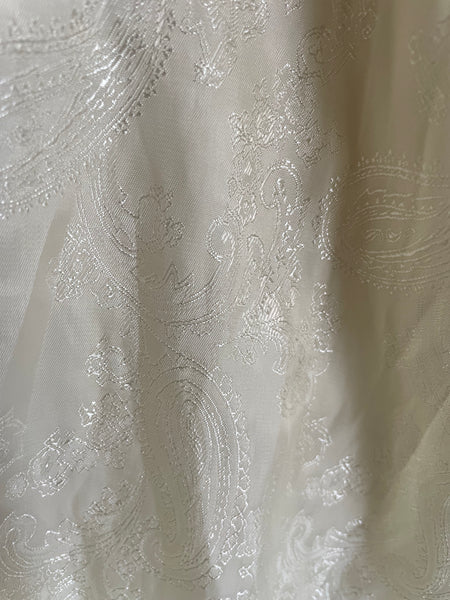Magnolia embroidered linen look women’s lined and hooded cloak