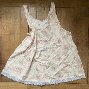 Vintage rose on peach cotton women’s camisole/summer top (44” bust)