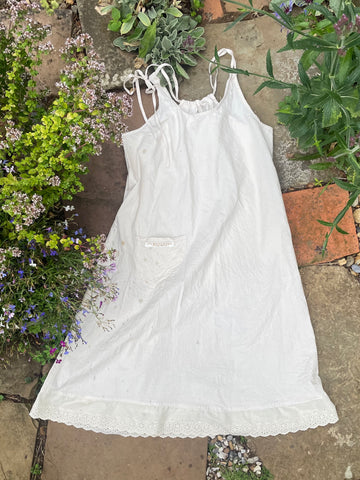 Unbleached organic cotton poplin women’s nightdress/house dress (all sizes)