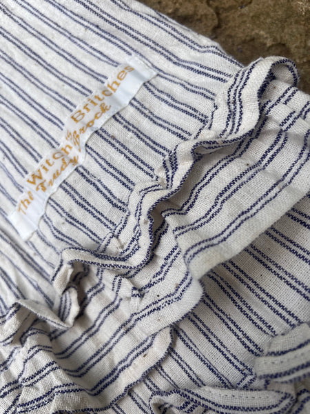 Double stripe white handloom khadi cotton wom