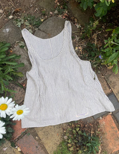 Double stripe on natural khadi handloom cotton women’s camisole summer top (