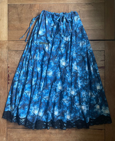 Midnight blue cotton women’s full length skirt (44” hip)