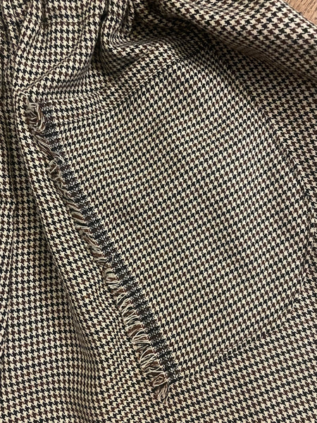 Fawn dogtooth check cotton wool blend women’s long bloomers (42”)