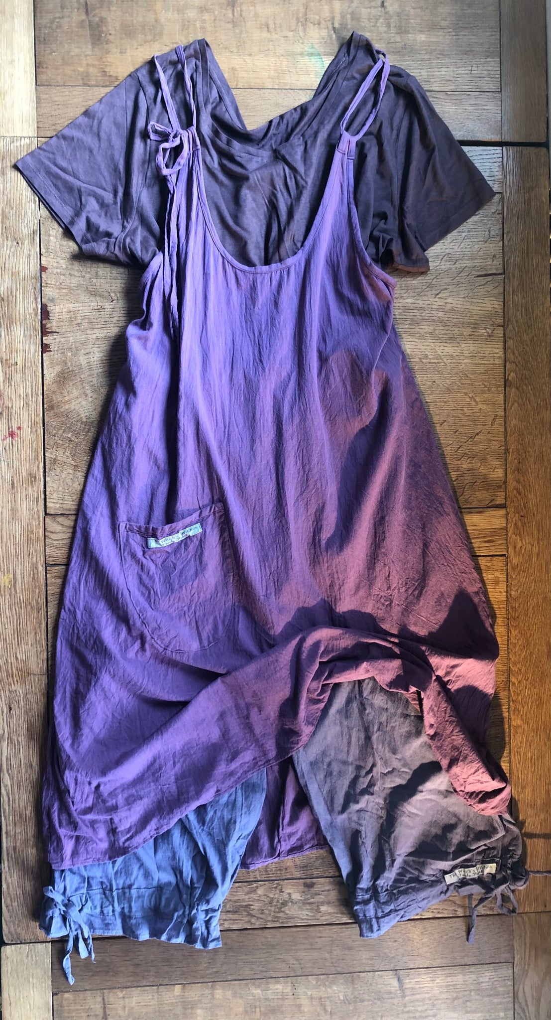 Grape organic cotton women’s pinafore dress (40”bust)