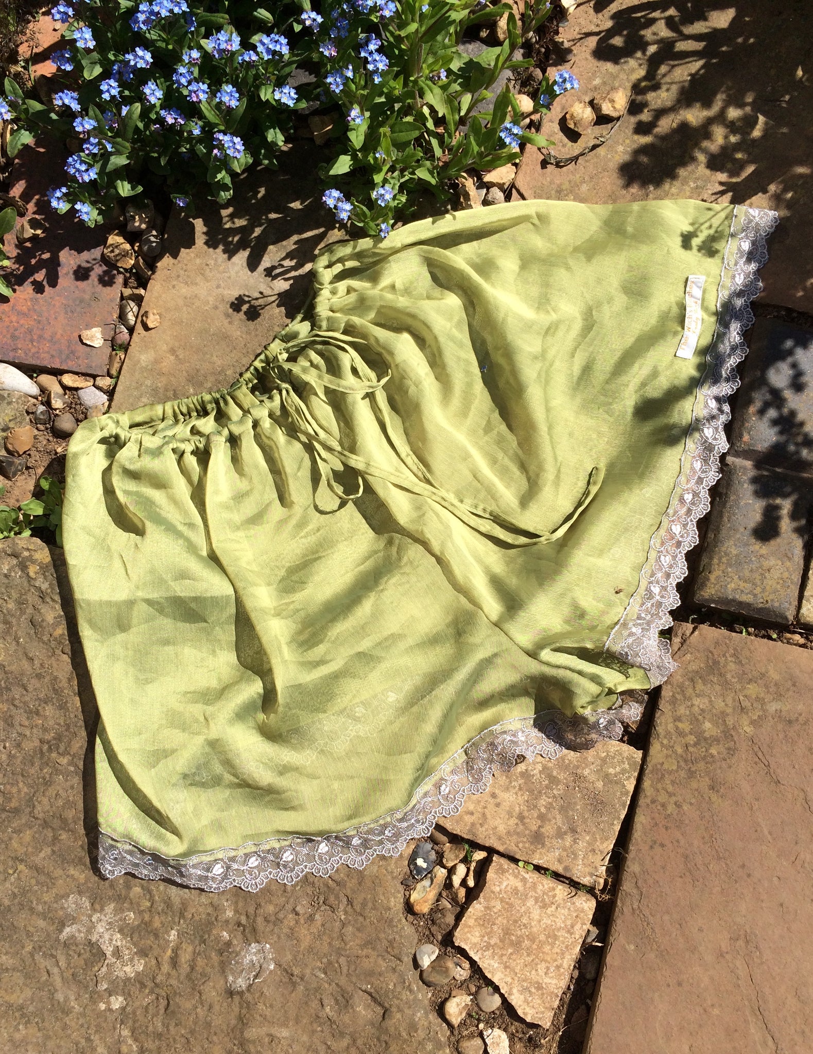 Meadow green sheer viscose french knickers (52”)