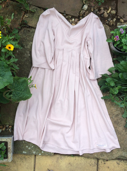 Flush pink linen blend long sleeve dress (40” bust)