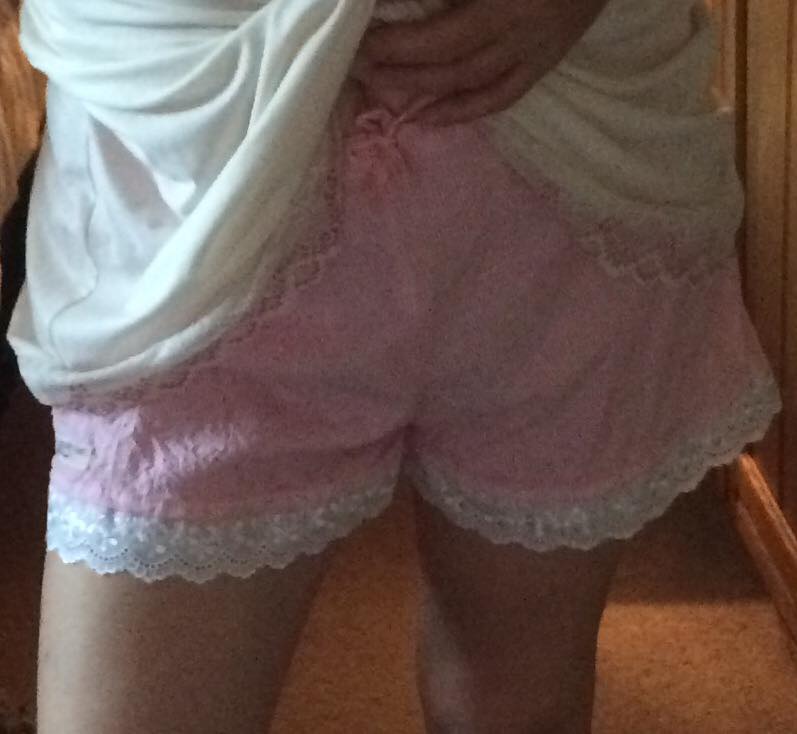 Pink candy cotton stripe ladies boxers (40")