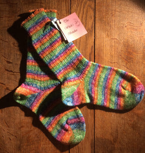Tootyfruity stripe wool blend everyday socks (size 4-6)