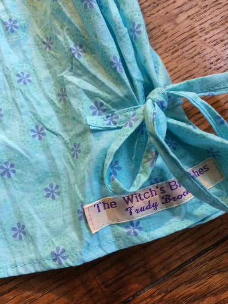 Aqua blue print organic cotton bloomers (38”)
