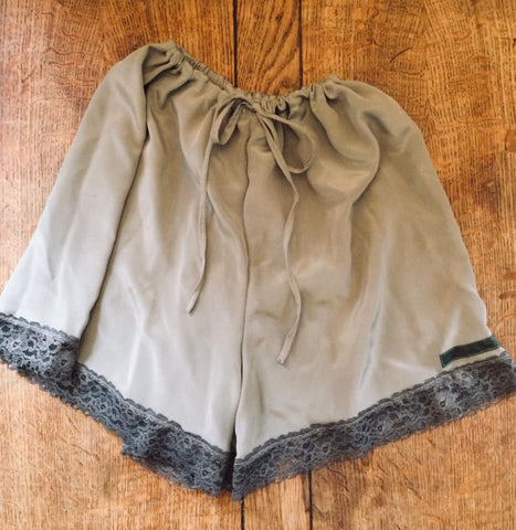 Sage grey women's silk french knickers (44")