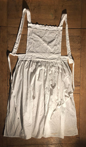 Vintage white cotton lawn apron