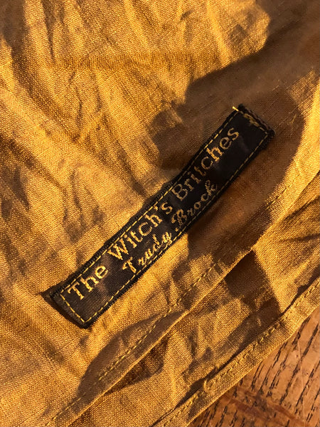 Dark ochre linen women’s sleeved dress (36” bust)