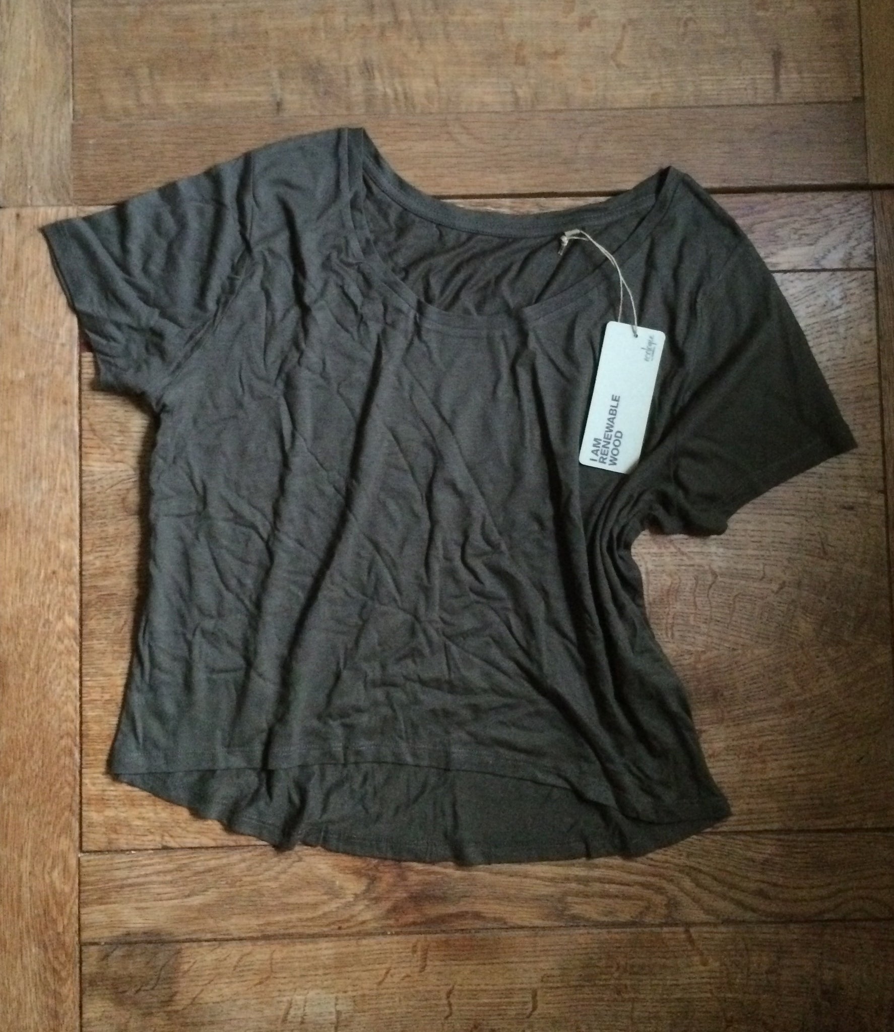 Eco-viscose/organic deep green cotton loose fit T shirt (All sizes)