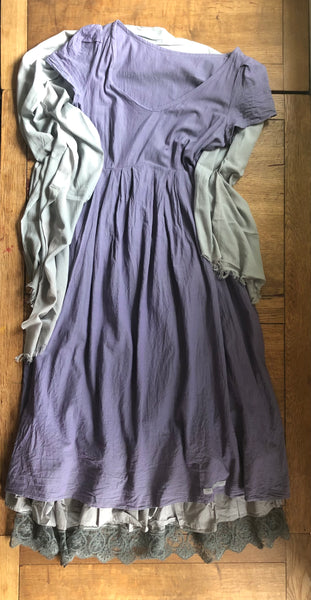 Violet organic fair trade cotton women's short sleeve dress (38” bust)