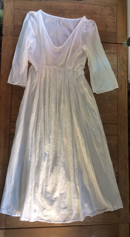 White organic cotton voile dress (38” bust)