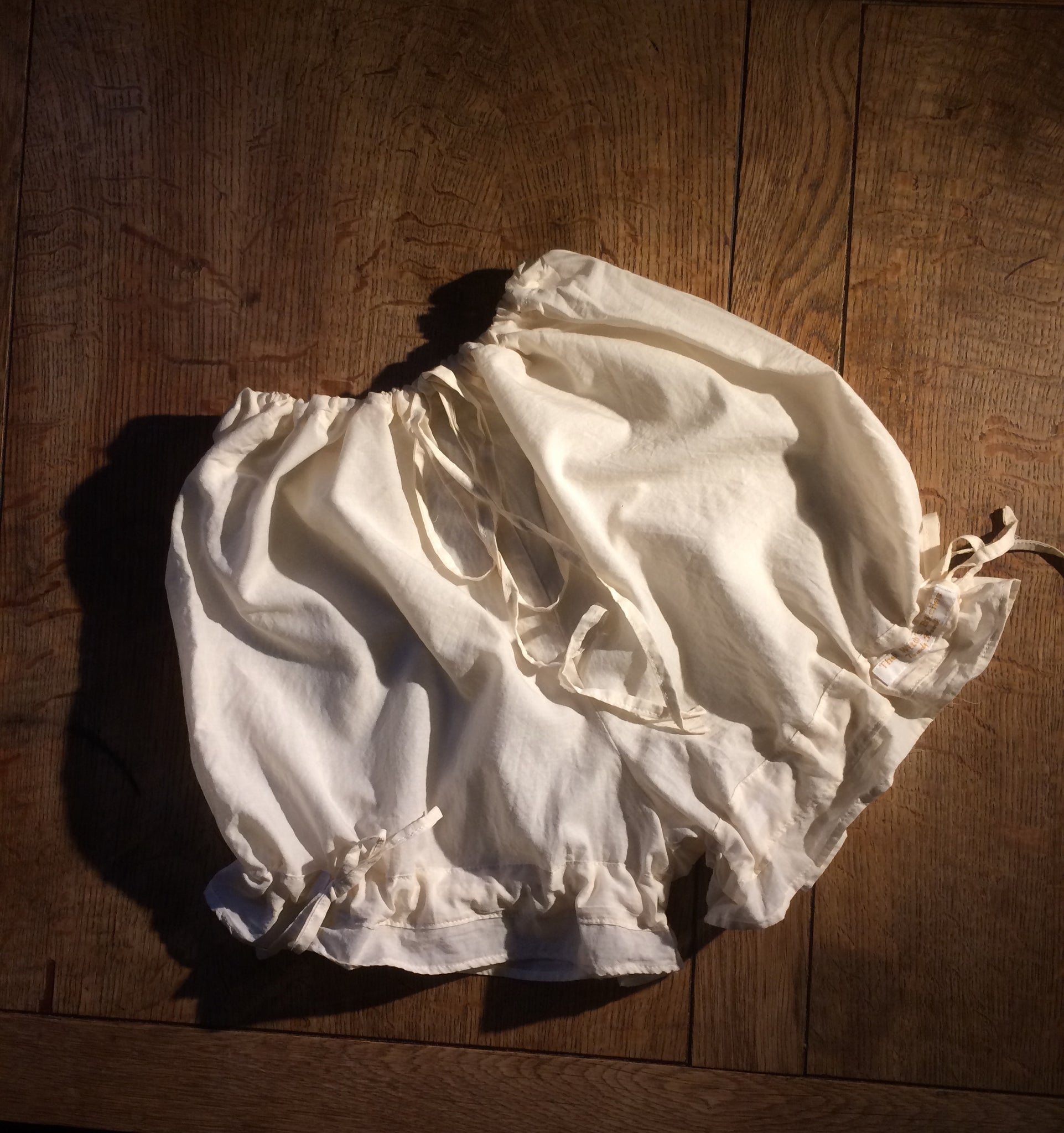 Unbleached organic cotton batiste bloomers (46”)