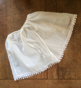White organic cotton voile boxer knickers (38”)