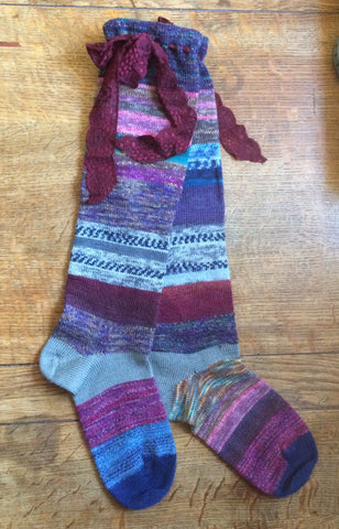 Plum shades wool blend hand cranked everyday boho boot socks (5-7)