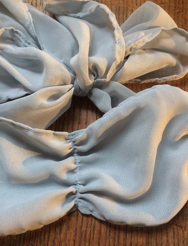 Dusky blue chiffon blindfold