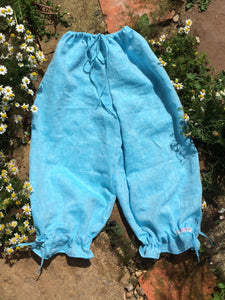 Turquoise blue linen women’s bloomers (52”)